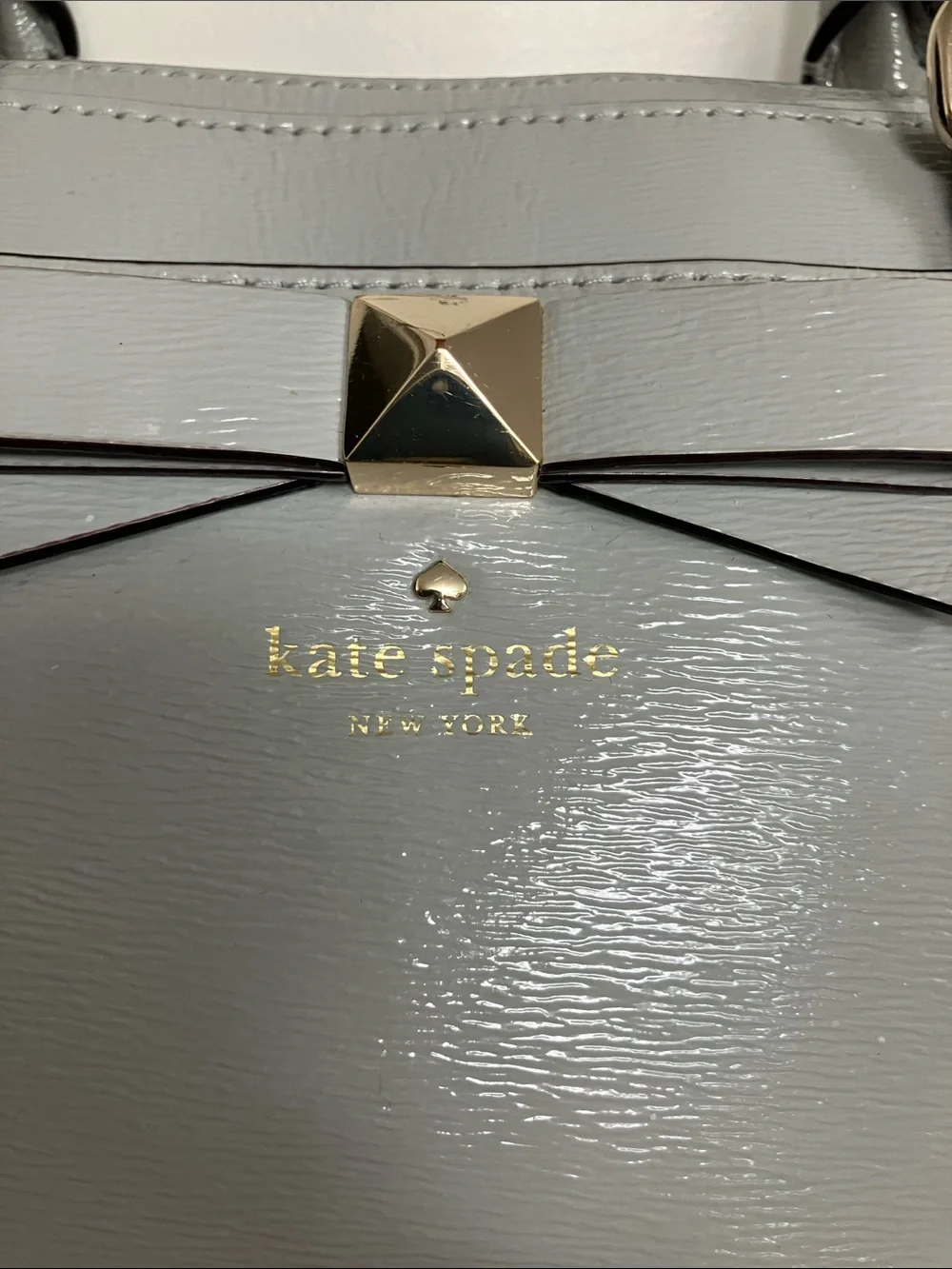 Kate Spade Gray Patent Leather Satchel L